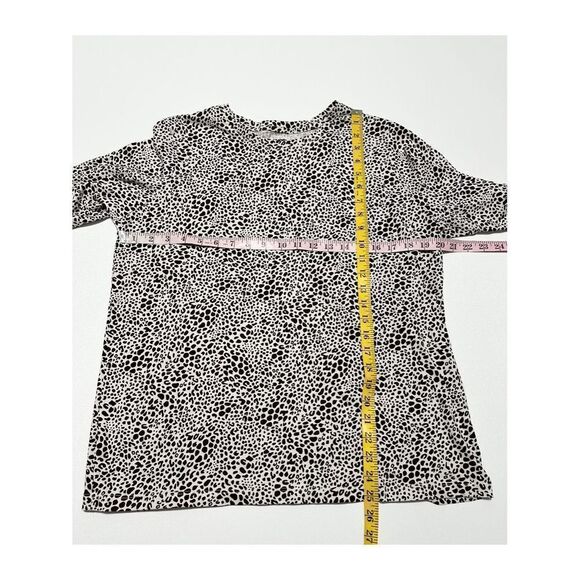 Lands' End Women's Leopard Print Long Sleeve Pullover Shirt Brown WhiteSize XL - Picture 3 of 9